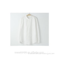 Linen/Cotton mandarin collar long sleeve blouse/casual shirts for women